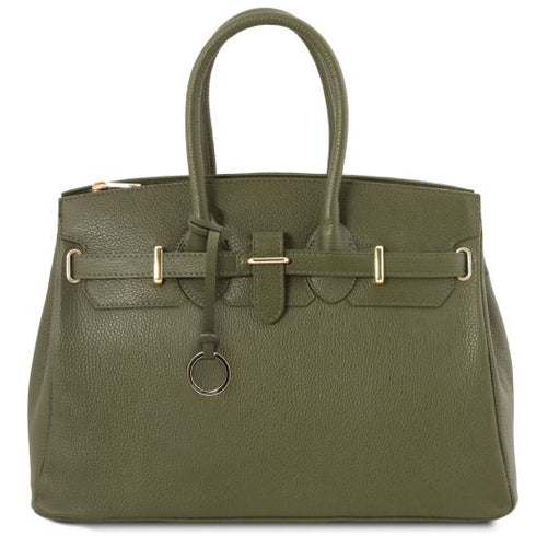 TL Bag - Leather handbag with golden hardware